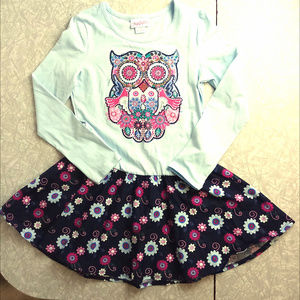 *NWOT Flapdoodles Blue Owl Casual Dress 10-12 Girl